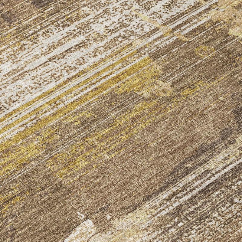 3' X 5' Brown And Khaki Abstract Washable Indoor Outdoor Area Rug Homeroots Outdoor