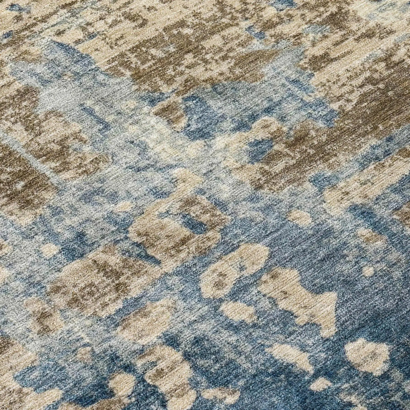 3' X 5' Brown And Khaki Abstract Washable Indoor Outdoor Area Rug Homeroots Outdoor