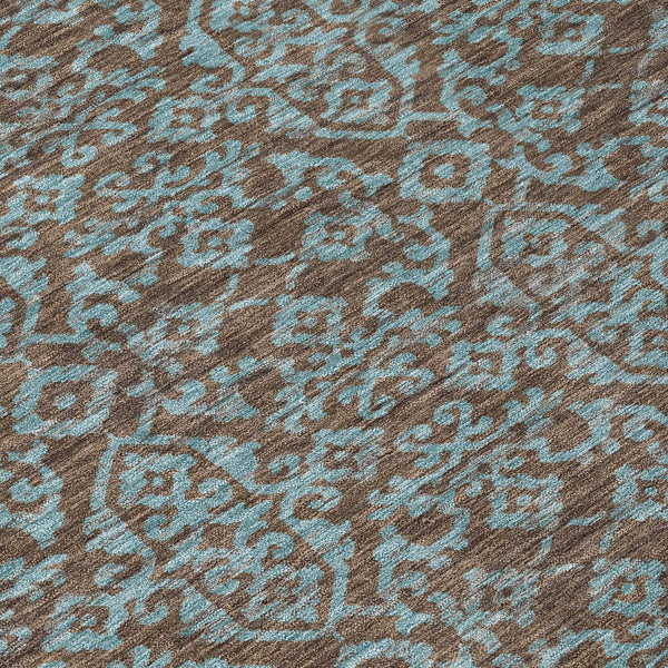 3' X 5' Brown And Linen Oriental Washable Indoor Outdoor Area Rug Homeroots Outdoor