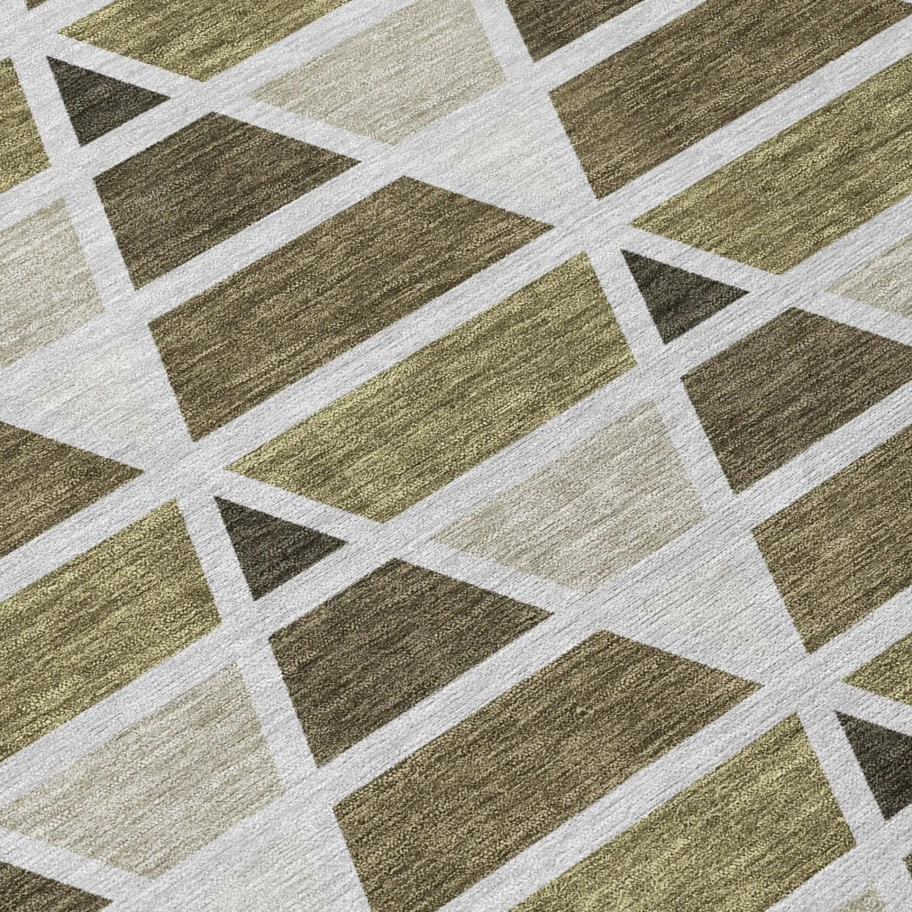 3' X 5' Brown And Pewter Geometric Washable Indoor Outdoor Area Rug Homeroots Outdoor