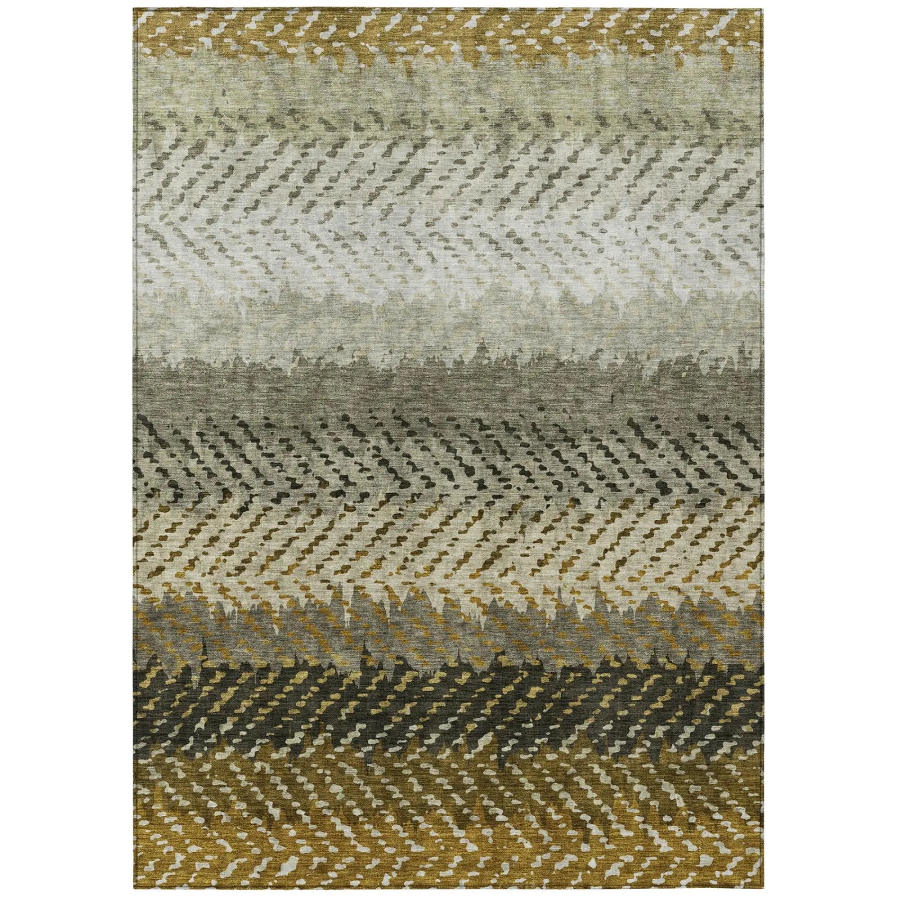 3' X 5' Brown And Sage Striped Washable Indoor Outdoor Area Rug Homeroots Outdoor