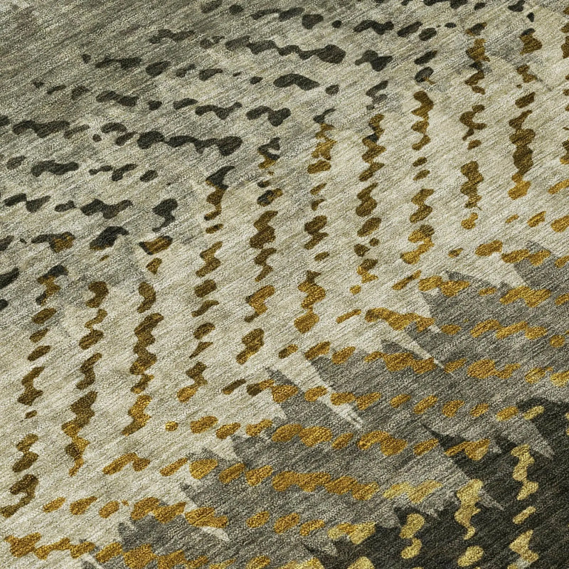 3' X 5' Brown And Sage Striped Washable Indoor Outdoor Area Rug Homeroots Outdoor