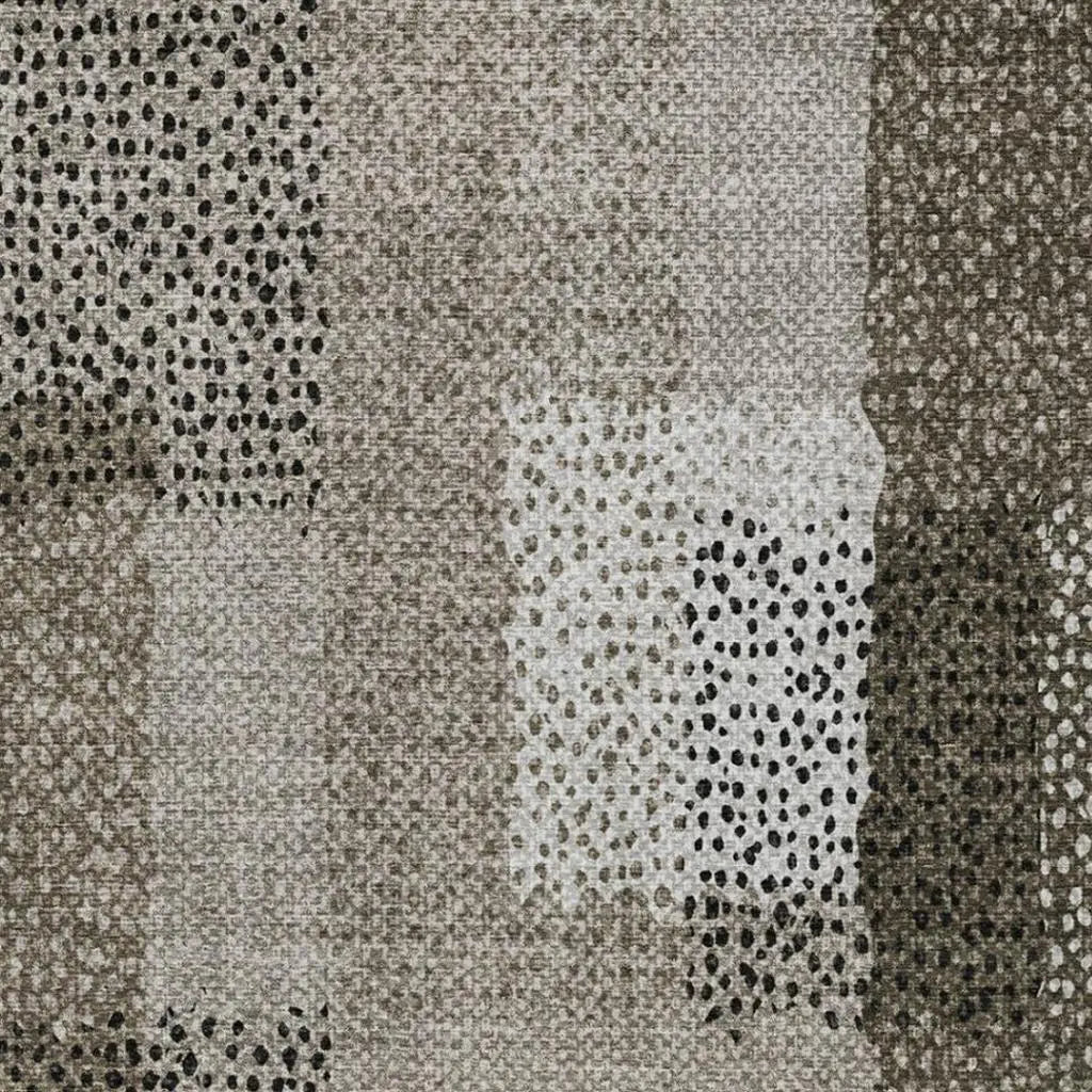 3' X 5' Brown And Silver Abstract Washable Indoor Outdoor Area Rug Homeroots Outdoor