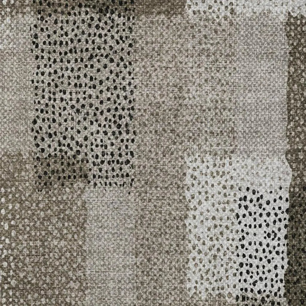 3' X 5' Brown And Silver Abstract Washable Indoor Outdoor Area Rug Homeroots Outdoor