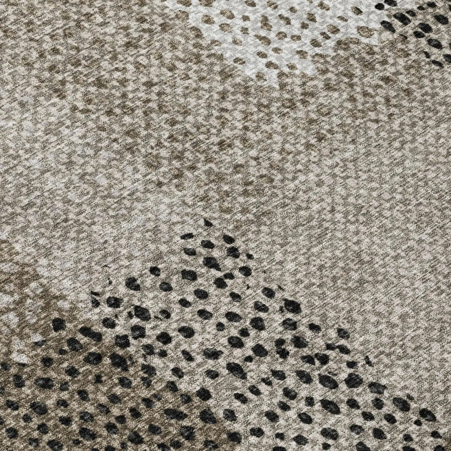 3' X 5' Brown And Silver Abstract Washable Indoor Outdoor Area Rug Homeroots Outdoor