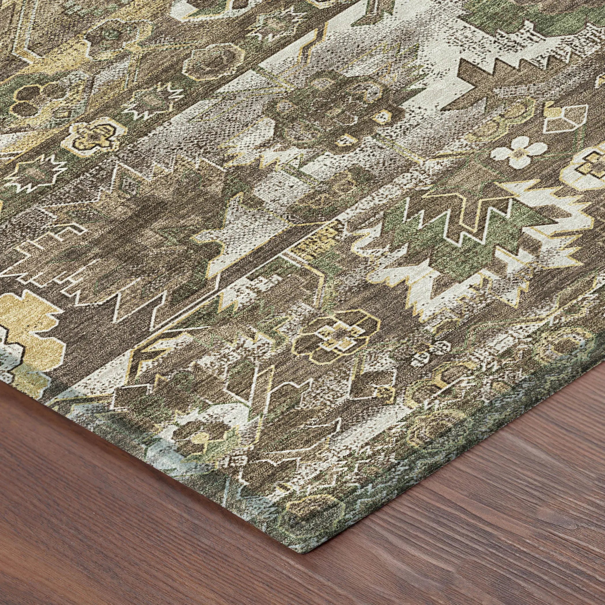 3' X 5' Brown And Taupe Cactus Washable Indoor Outdoor Area Rug Homeroots Outdoor