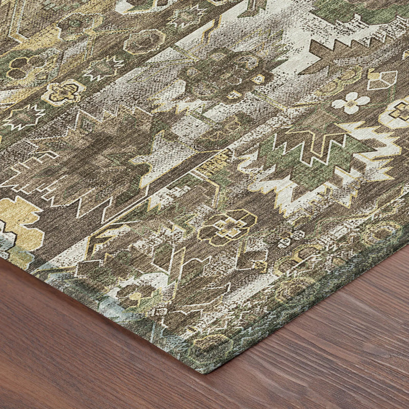 3' X 5' Brown And Taupe Cactus Washable Indoor Outdoor Area Rug Homeroots Outdoor