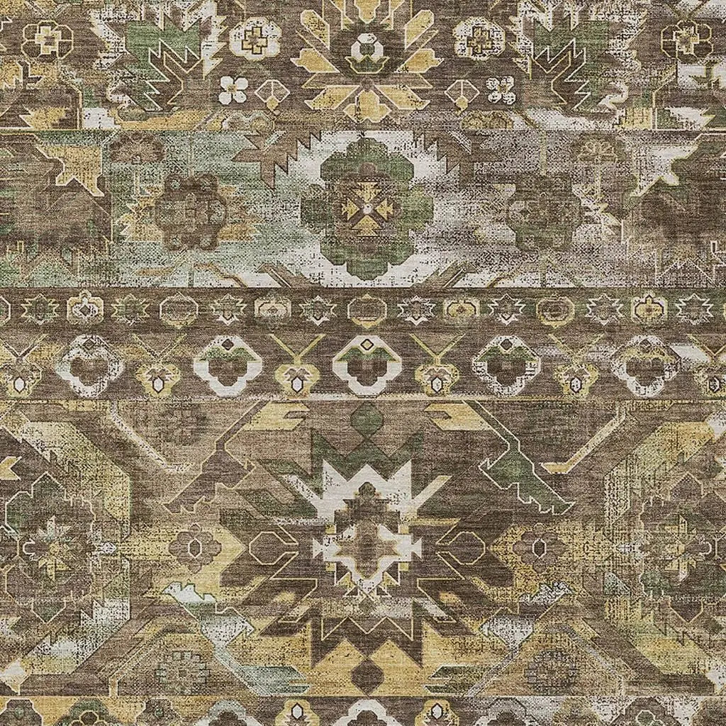 3' X 5' Brown And Taupe Cactus Washable Indoor Outdoor Area Rug Homeroots Outdoor