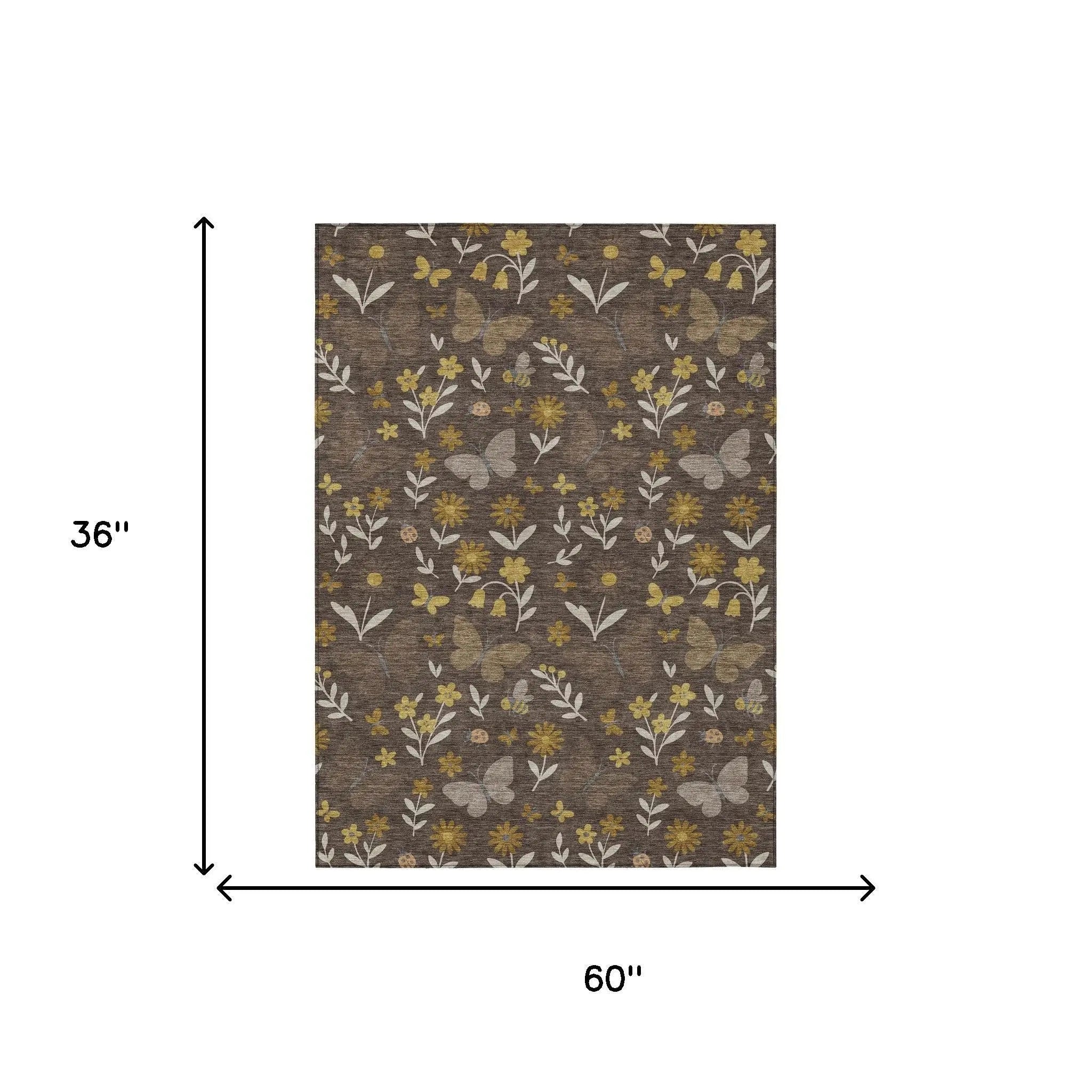 3' X 5' Brown And Walnut Abstract Washable Indoor Outdoor Area Rug Homeroots Outdoor