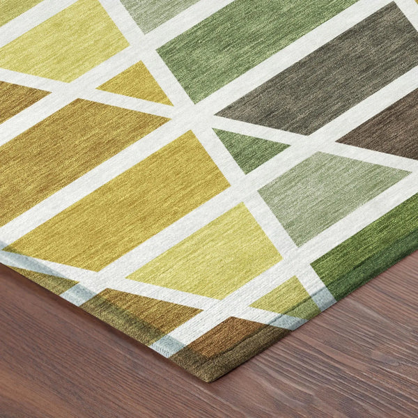 3' X 5' Brown And White Geometric Washable Indoor Outdoor Area Rug Homeroots Outdoor
