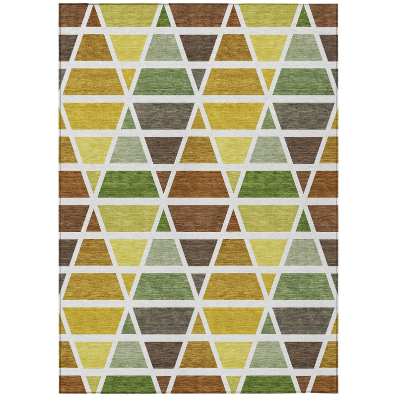 3' X 5' Brown And White Geometric Washable Indoor Outdoor Area Rug Homeroots Outdoor