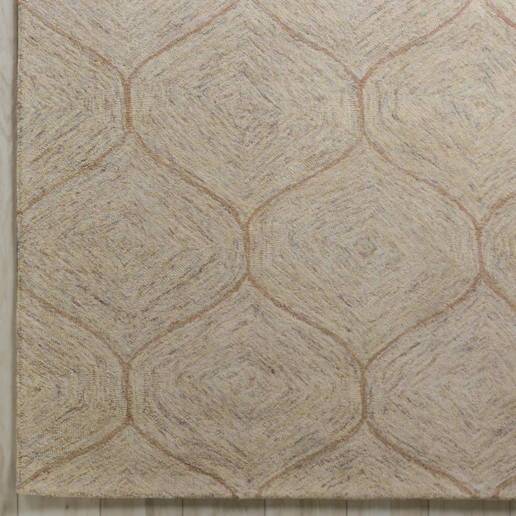 3' X 5' Brown Ivory And White Wool Geometric Hand Tufted Area Rug Homeroots Home Decor