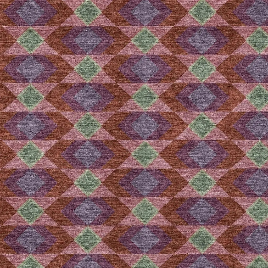 3' X 5' Burgundy And Pewter Geometric Washable Indoor Outdoor Area Rug Homeroots Outdoor