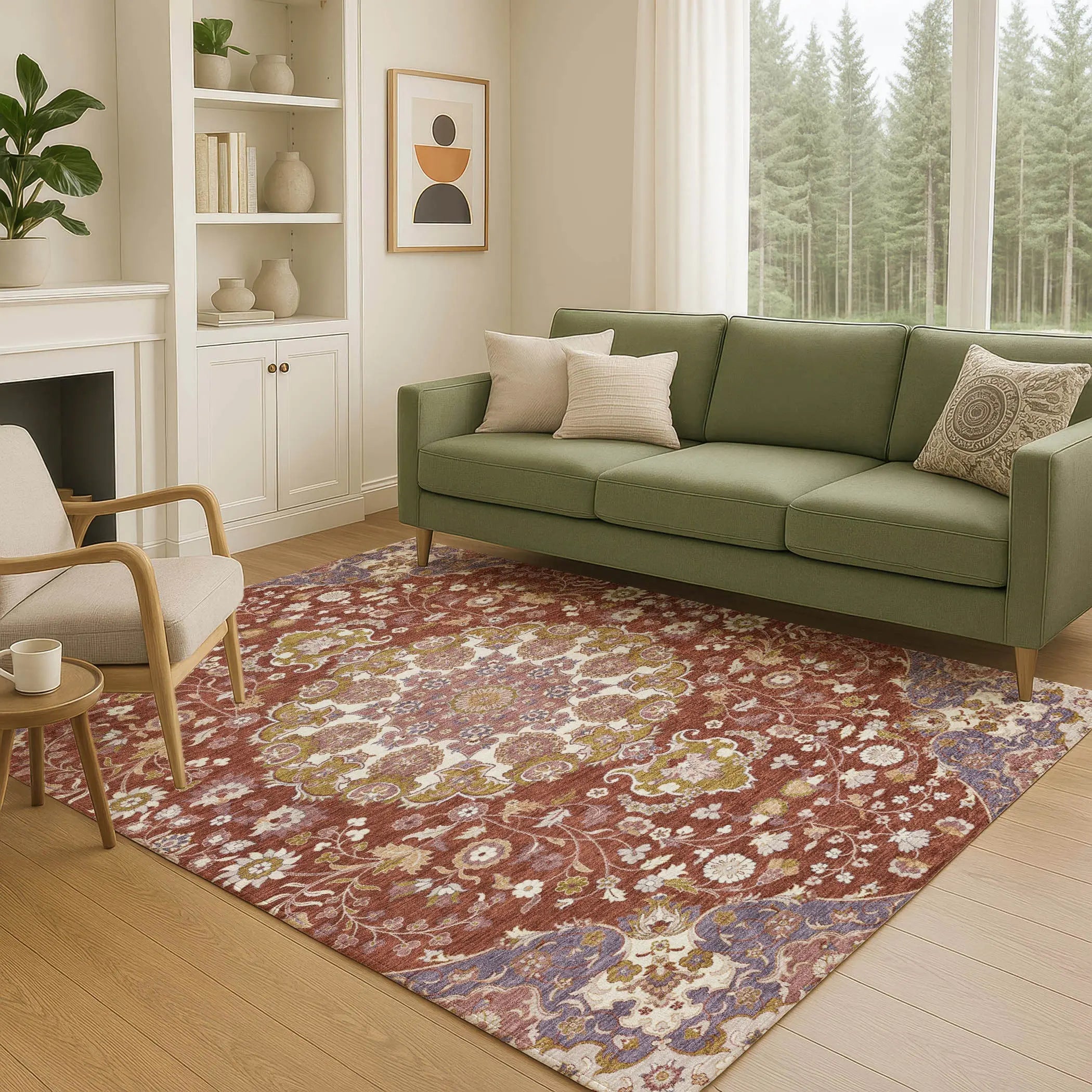 3' X 5' Burgundy And Red Damask Washable Indoor Outdoor Area Rug Homeroots Outdoor