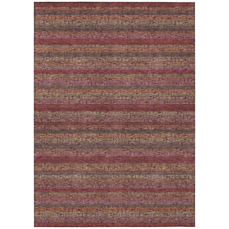 3' X 5' Burgundy And Red Striped Washable Indoor Outdoor Area Rug Homeroots Outdoor