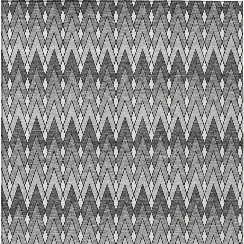 3' X 5' Charcoal And Black Geometric Washable Indoor Outdoor Area Rug Homeroots Outdoor