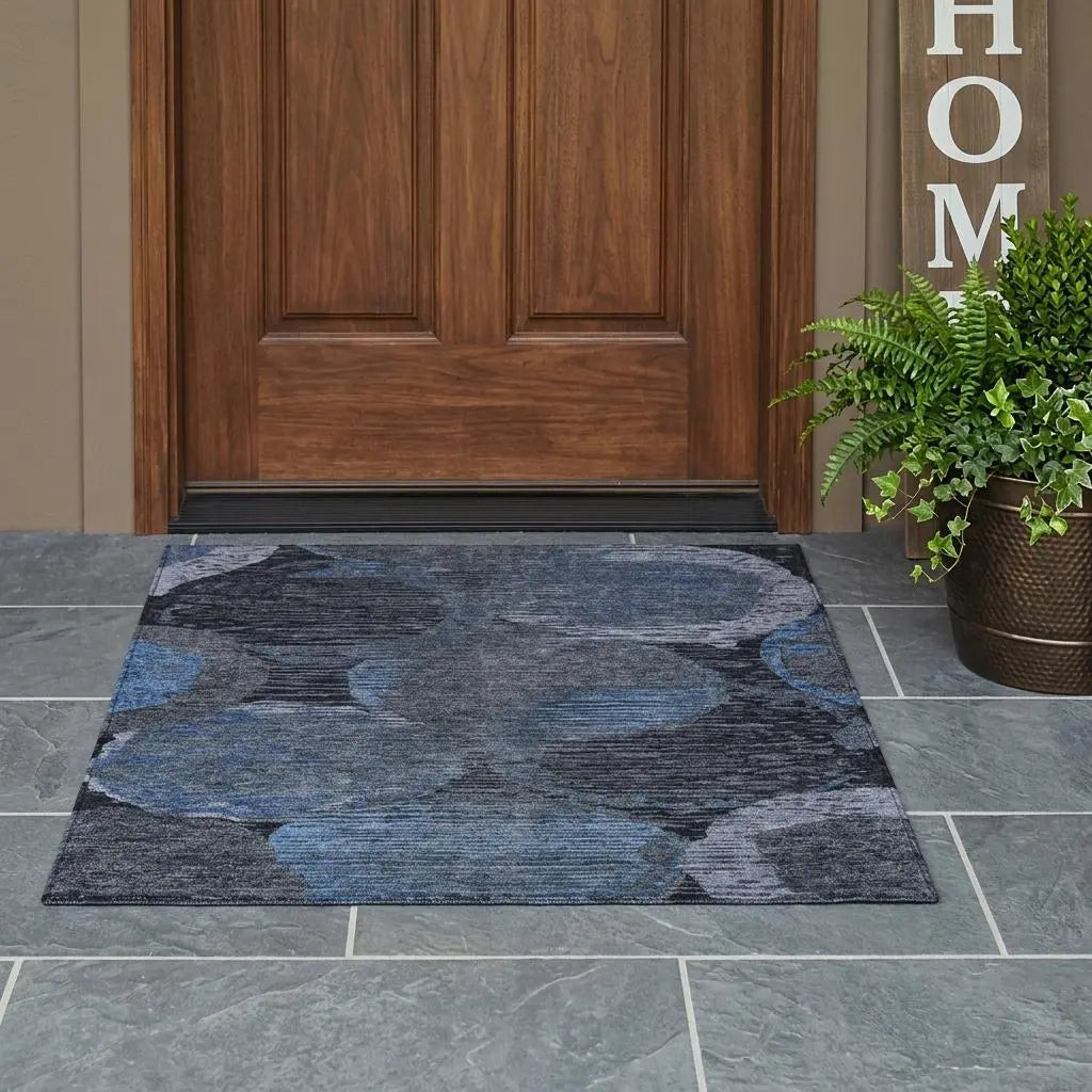 3' X 5' Charcoal And Gray Geometric Washable Indoor Outdoor Area Rug Homeroots Outdoor