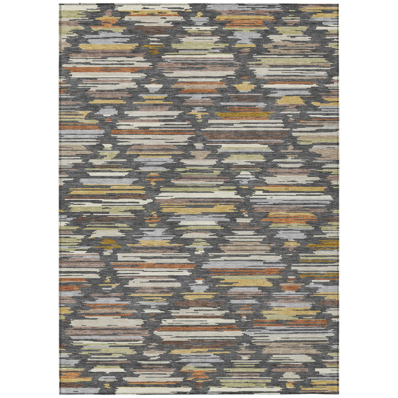 3' X 5' Charcoal And Gray Southwestern Washable Indoor Outdoor Area Rug Homeroots Outdoor