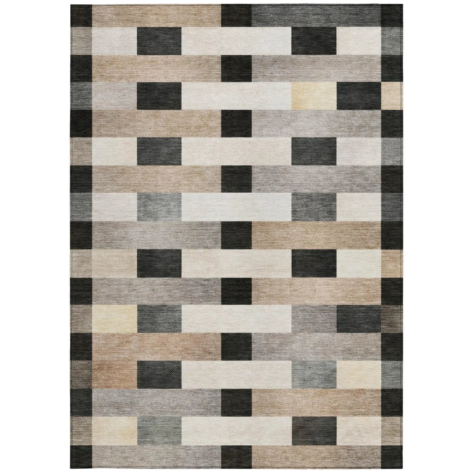 3' X 5' Charcoal And Gray Striped Washable Indoor Outdoor Area Rug Homeroots Outdoor