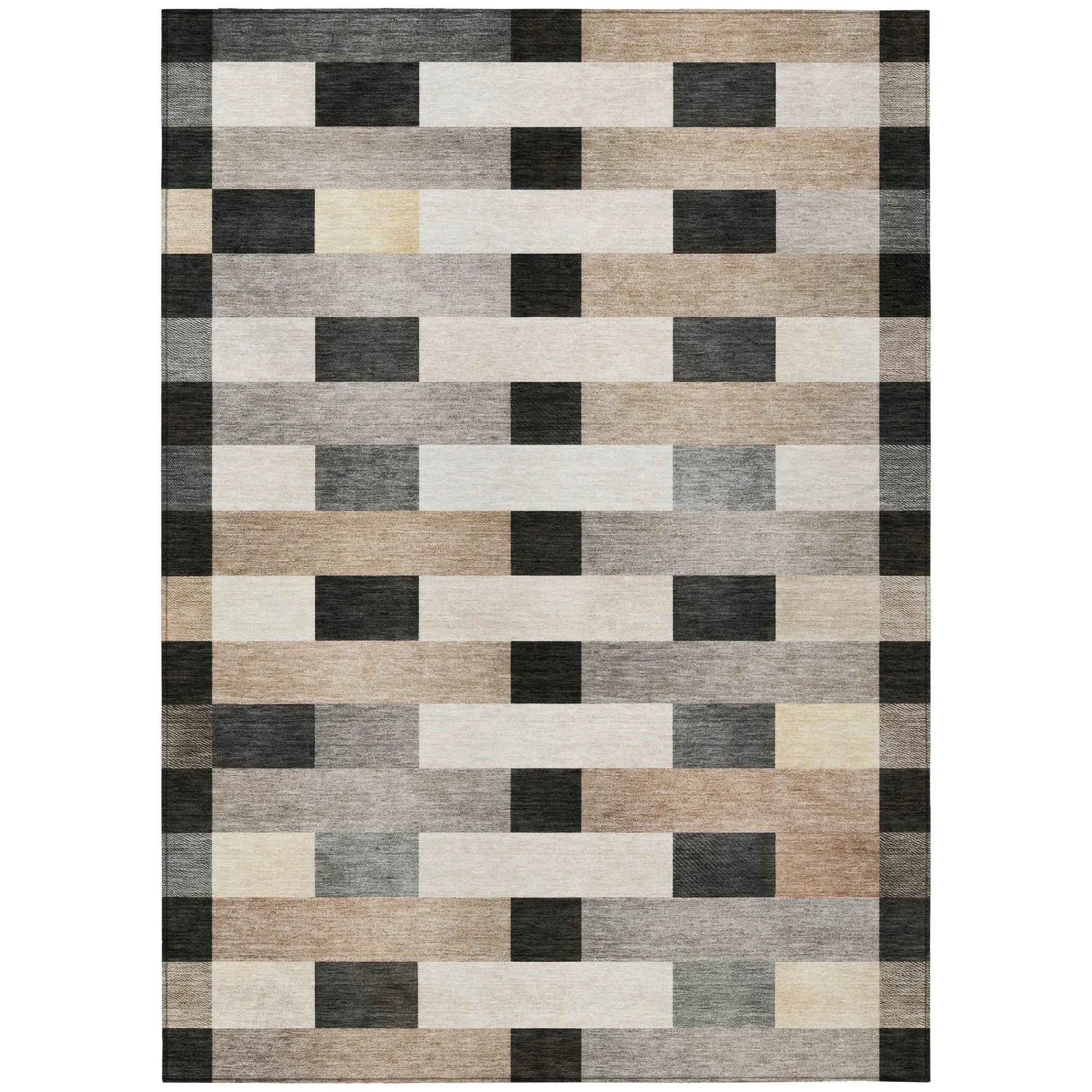 3' X 5' Charcoal And Gray Striped Washable Indoor Outdoor Area Rug Homeroots Outdoor