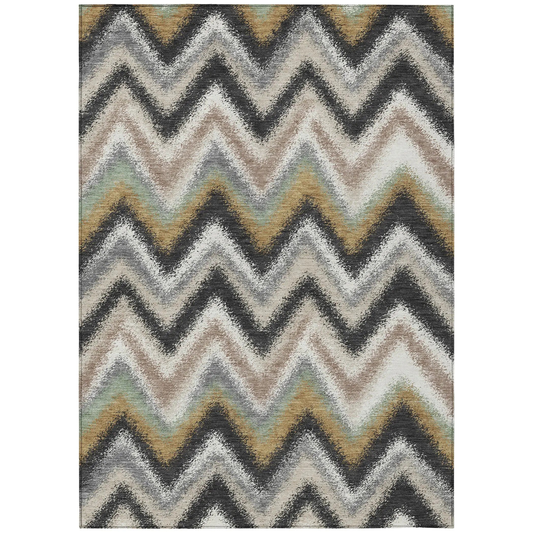 3' X 5' Charcoal And Ivory Geometric Washable Indoor Outdoor Area Rug Homeroots Outdoor