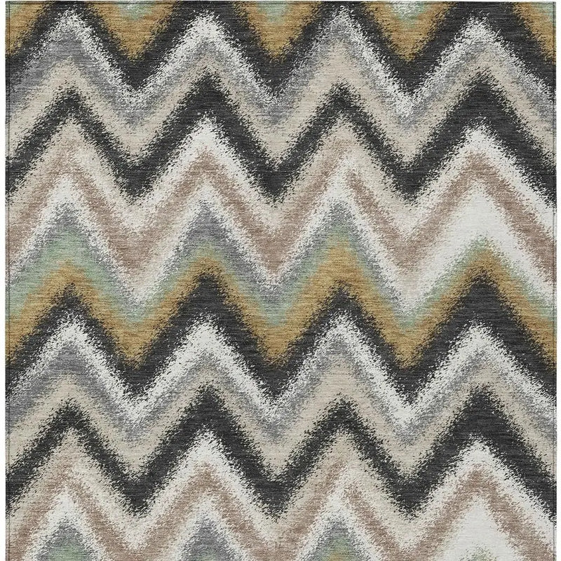 3' X 5' Charcoal And Ivory Geometric Washable Indoor Outdoor Area Rug Homeroots Outdoor