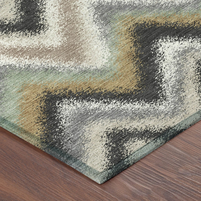 3' X 5' Charcoal And Ivory Geometric Washable Indoor Outdoor Area Rug Homeroots Outdoor