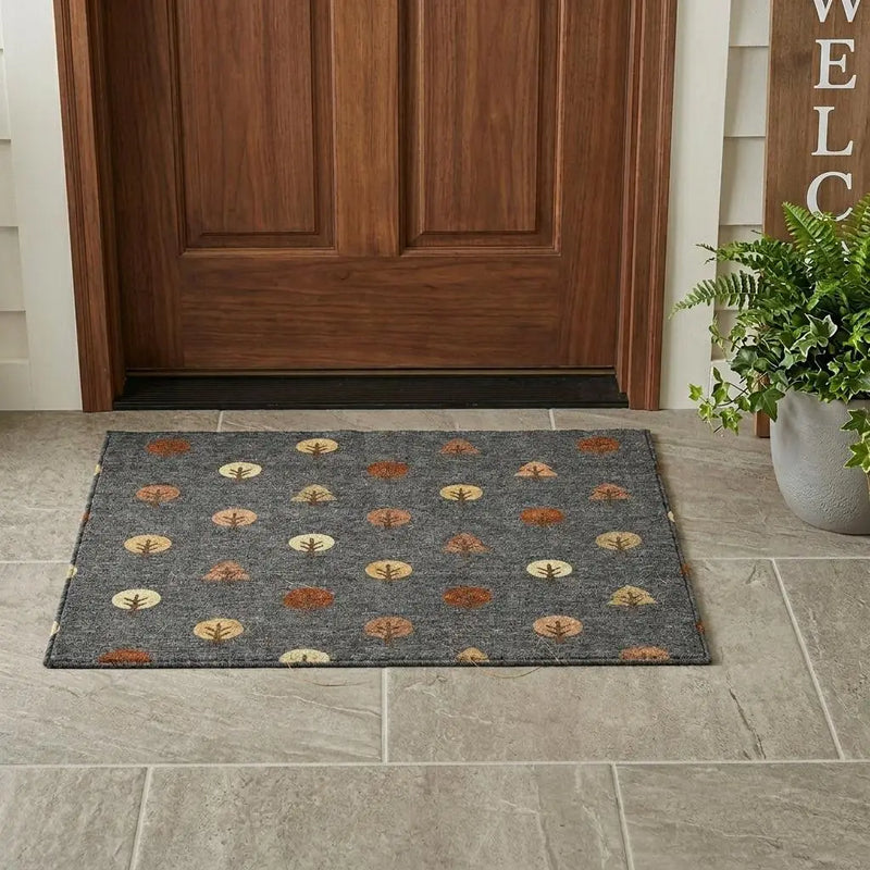 3' X 5' Charcoal And Orange Geometric Washable Indoor Outdoor Area Rug Homeroots Outdoor