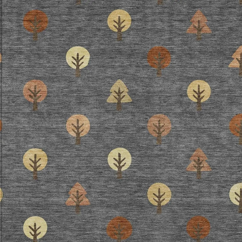 3' X 5' Charcoal And Orange Geometric Washable Indoor Outdoor Area Rug Homeroots Outdoor