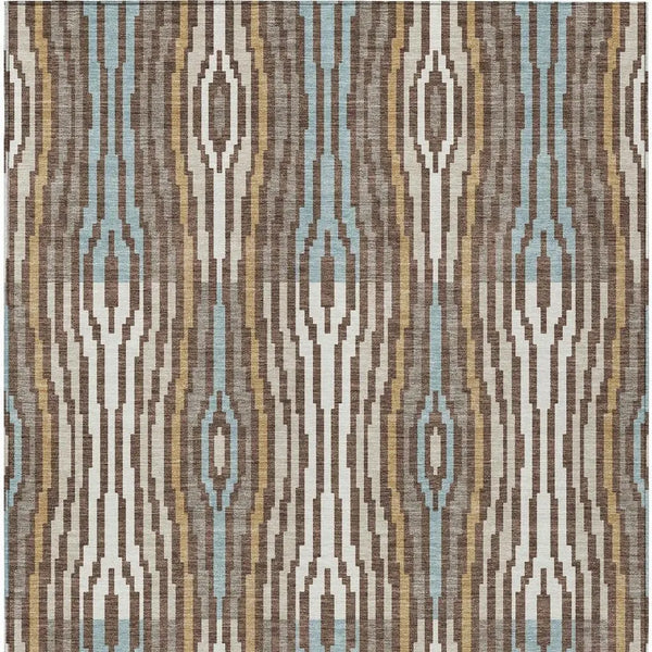 3' X 5' Chocolate And Aqua Abstract Washable Indoor Outdoor Area Rug Homeroots Outdoor