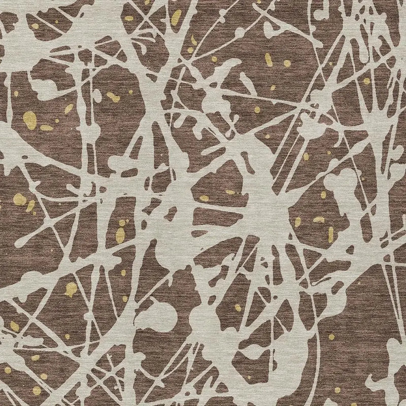 3' X 5' Chocolate And Beige Abstract Washable Indoor Outdoor Area Rug Homeroots Outdoor