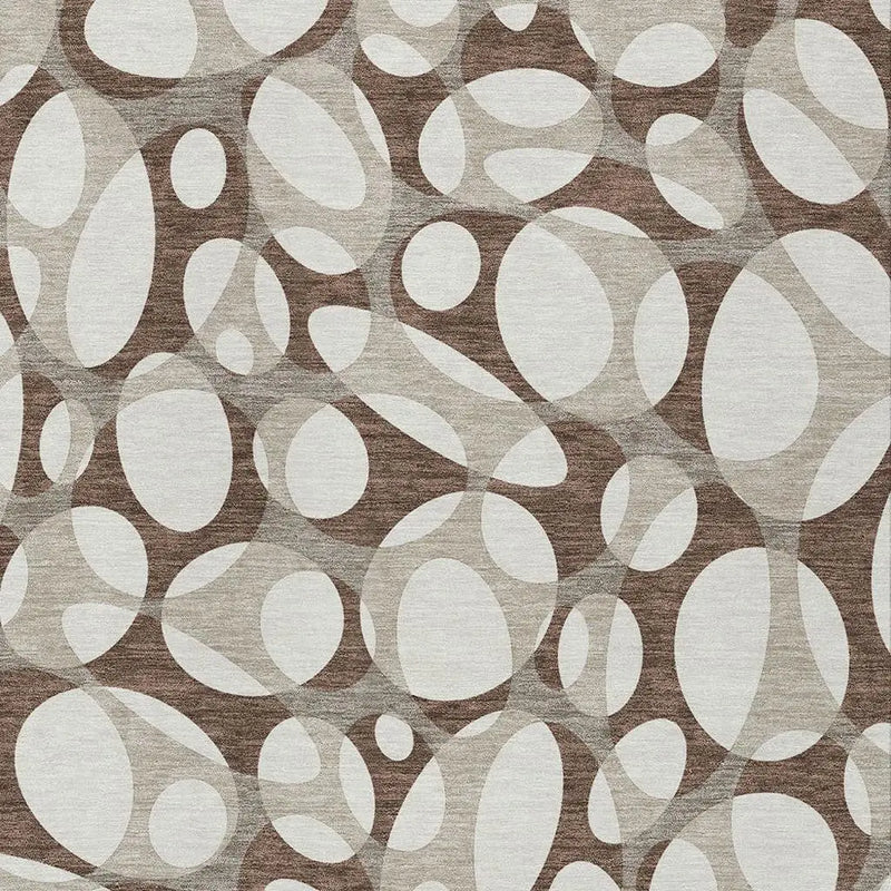 3' X 5' Chocolate And Beige Abstract Washable Indoor Outdoor Area Rug Homeroots Outdoor