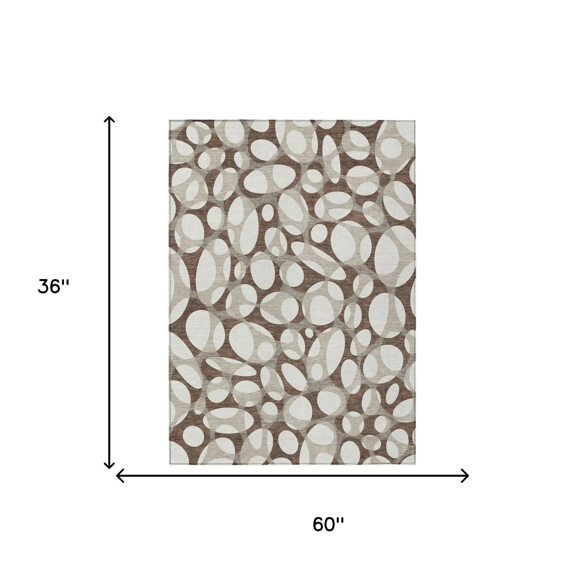 3' X 5' Chocolate And Beige Abstract Washable Indoor Outdoor Area Rug Homeroots Outdoor