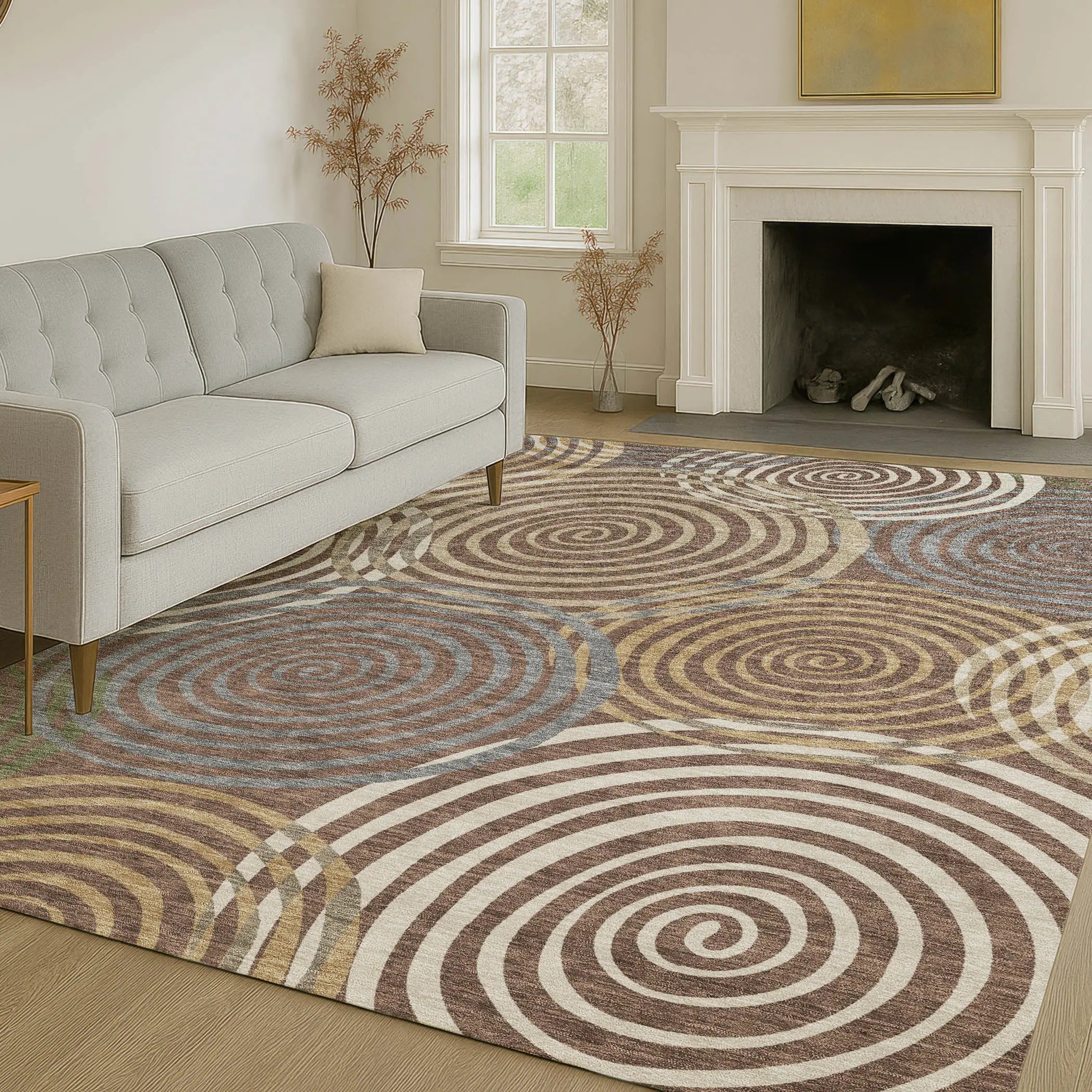 3' X 5' Chocolate And Beige Geometric Washable Indoor Outdoor Area Rug Homeroots Outdoor