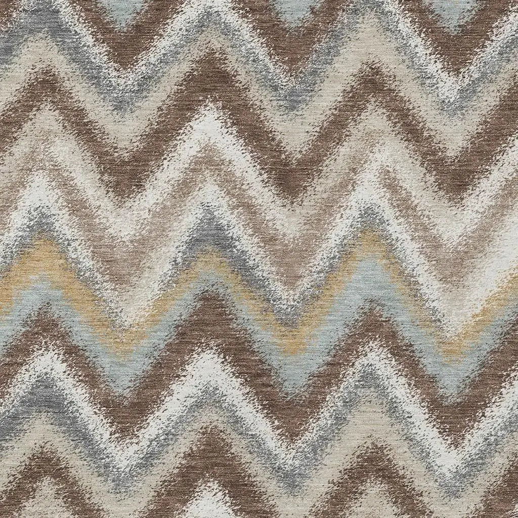 3' X 5' Chocolate And Beige Geometric Washable Indoor Outdoor Area Rug Homeroots Outdoor