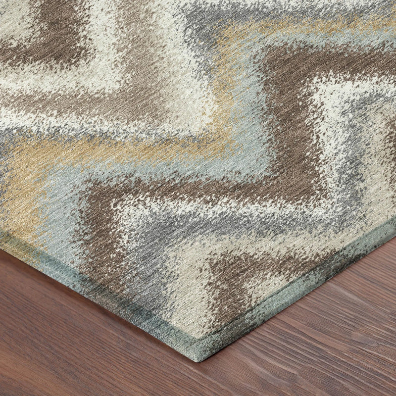 3' X 5' Chocolate And Beige Geometric Washable Indoor Outdoor Area Rug Homeroots Outdoor