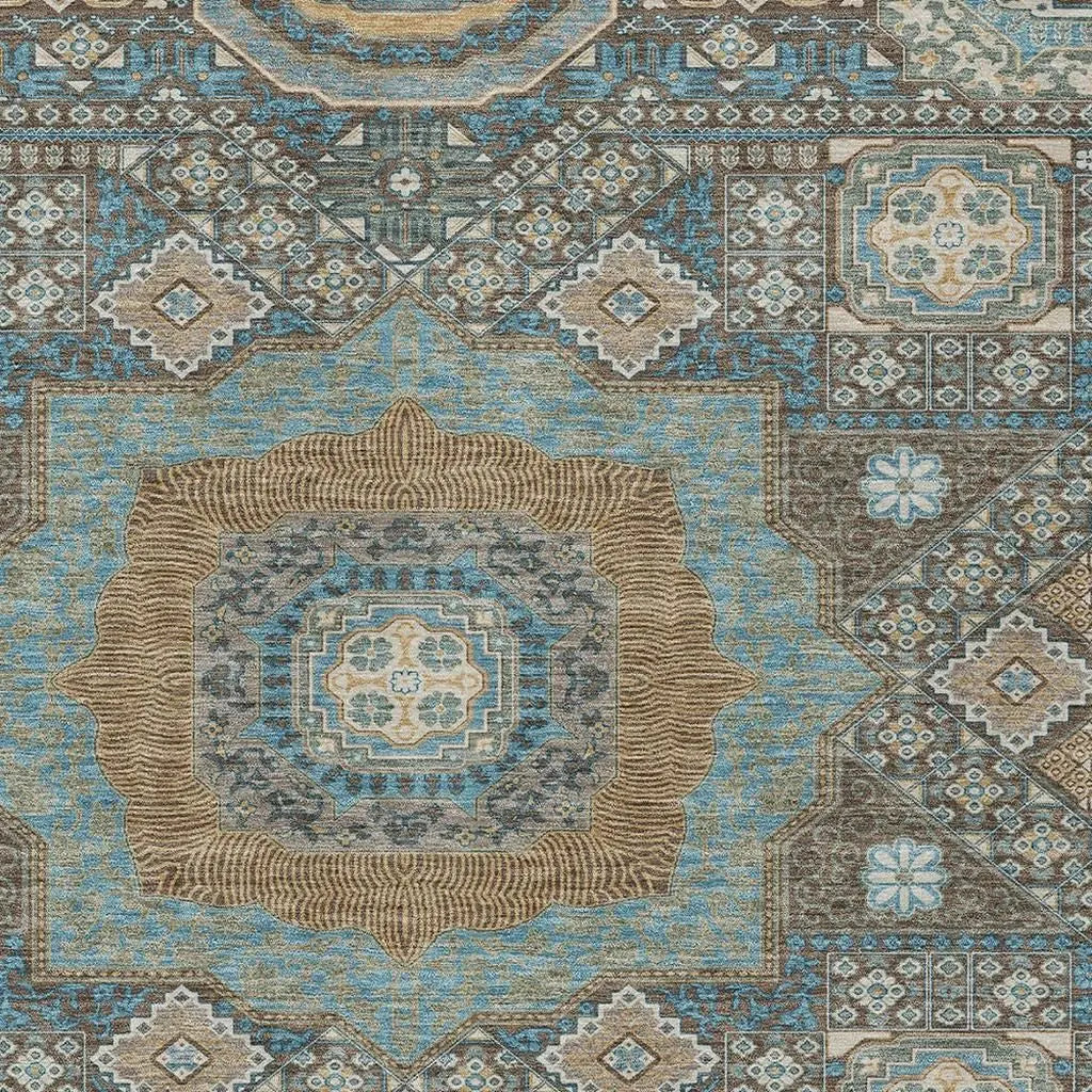 3' X 5' Chocolate And Beige Oriental Washable Indoor Outdoor Area Rug Homeroots Outdoor