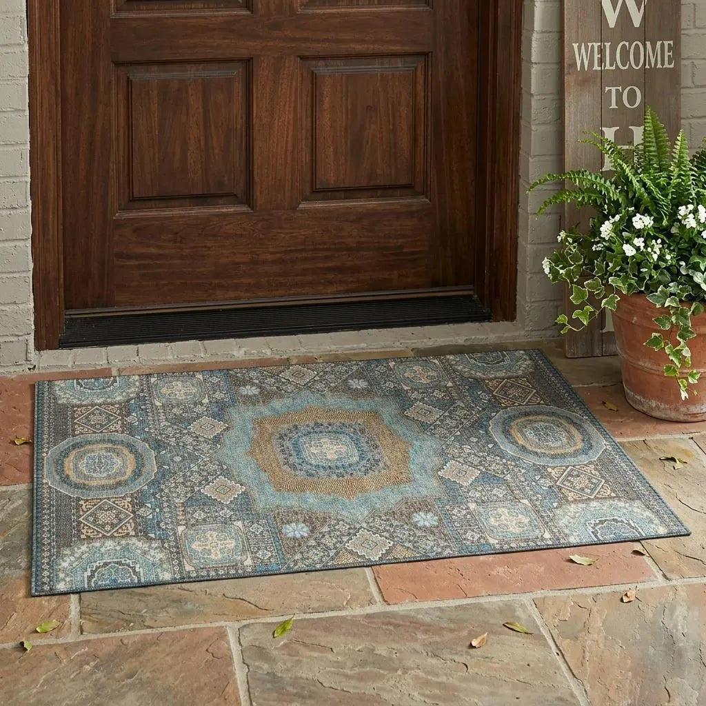 3' X 5' Chocolate And Beige Oriental Washable Indoor Outdoor Area Rug Homeroots Outdoor
