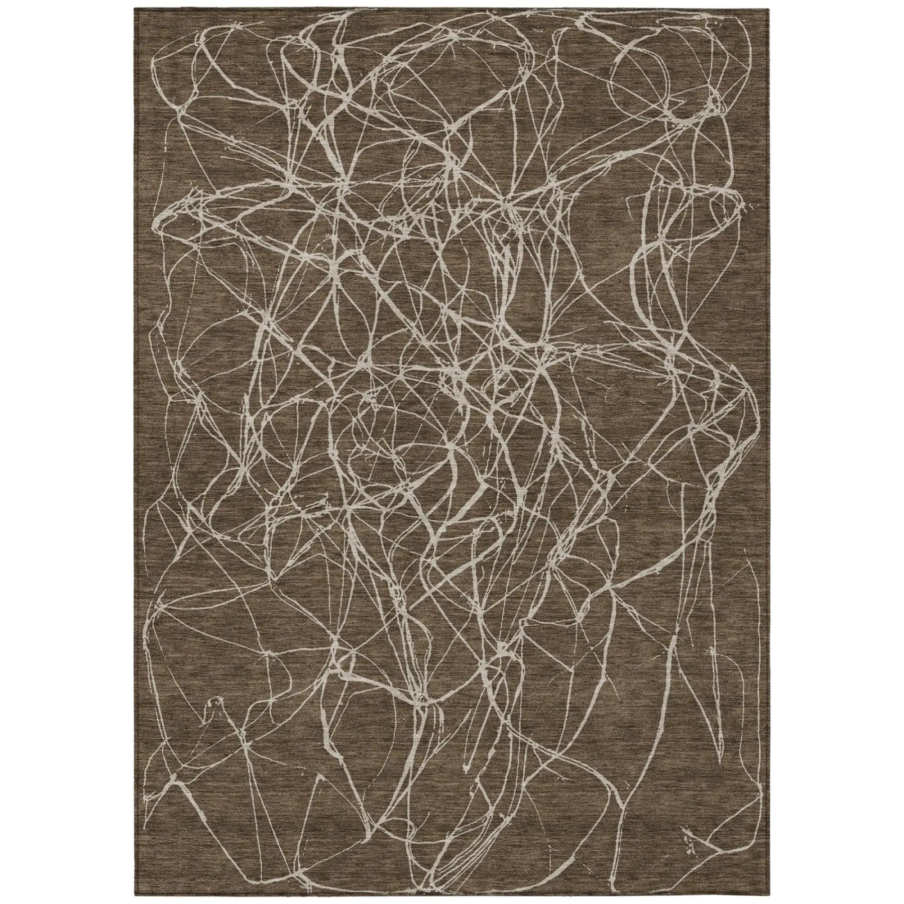 3' X 5' Chocolate And Brown Abstract Washable Indoor Outdoor Area Rug Homeroots Outdoor