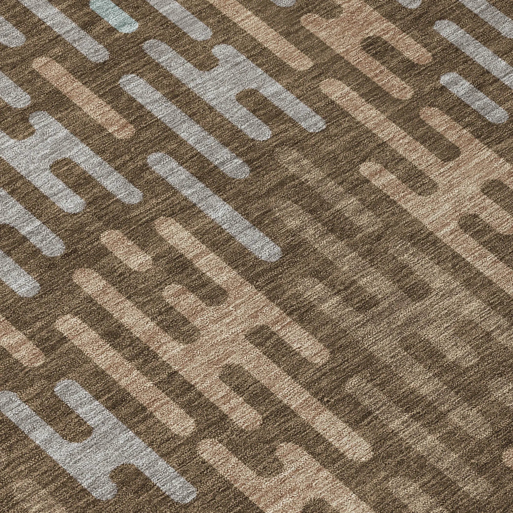 3' X 5' Chocolate And Brown Abstract Washable Indoor Outdoor Area Rug Homeroots Outdoor