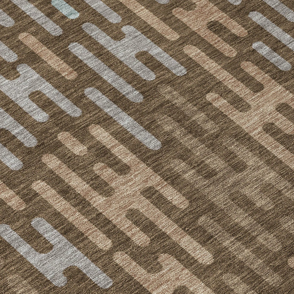 3' X 5' Chocolate And Brown Abstract Washable Indoor Outdoor Area Rug Homeroots Outdoor