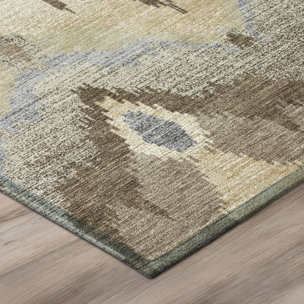 3' X 5' Chocolate And Brown Abstract Washable Indoor Outdoor Area Rug Homeroots Outdoor