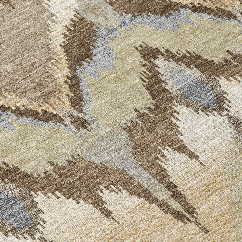 3' X 5' Chocolate And Brown Abstract Washable Indoor Outdoor Area Rug Homeroots Outdoor