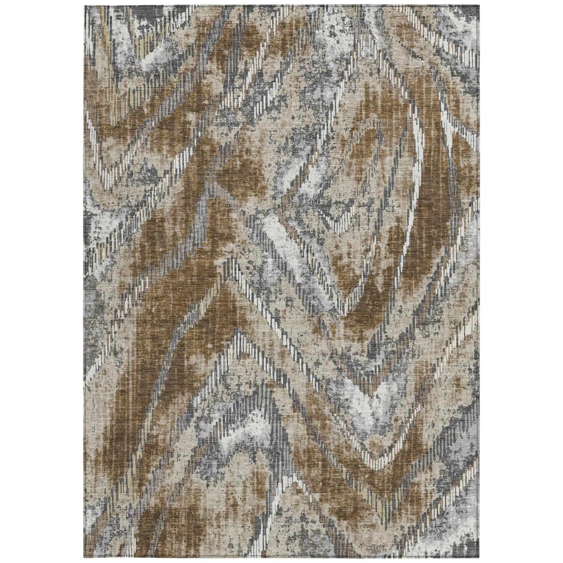 3' X 5' Chocolate And Brown Abstract Washable Indoor Outdoor Area Rug Homeroots Outdoor