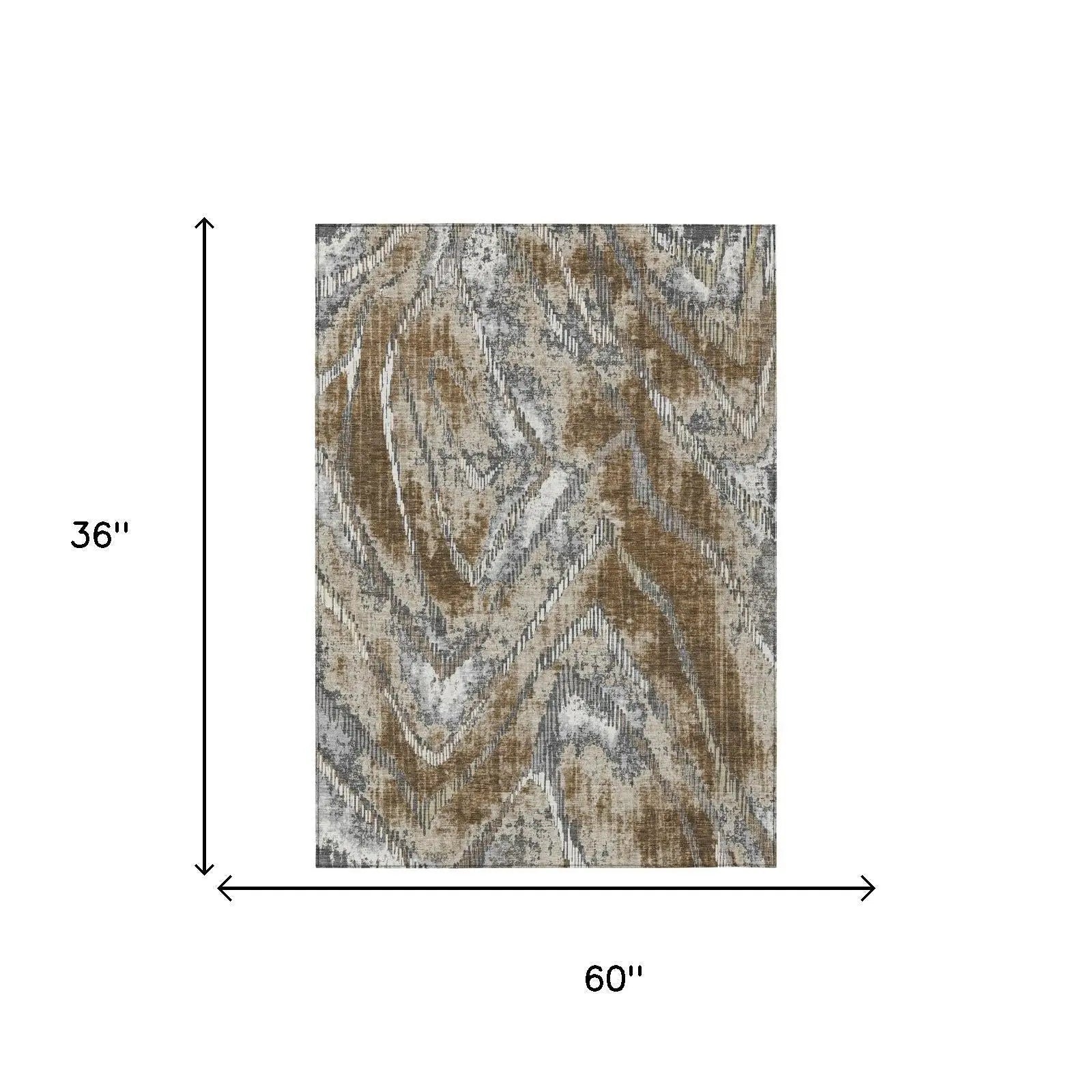 3' X 5' Chocolate And Brown Abstract Washable Indoor Outdoor Area Rug Homeroots Outdoor