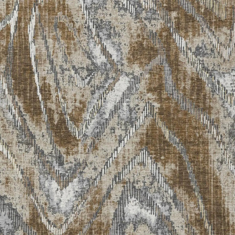 3' X 5' Chocolate And Brown Abstract Washable Indoor Outdoor Area Rug Homeroots Outdoor