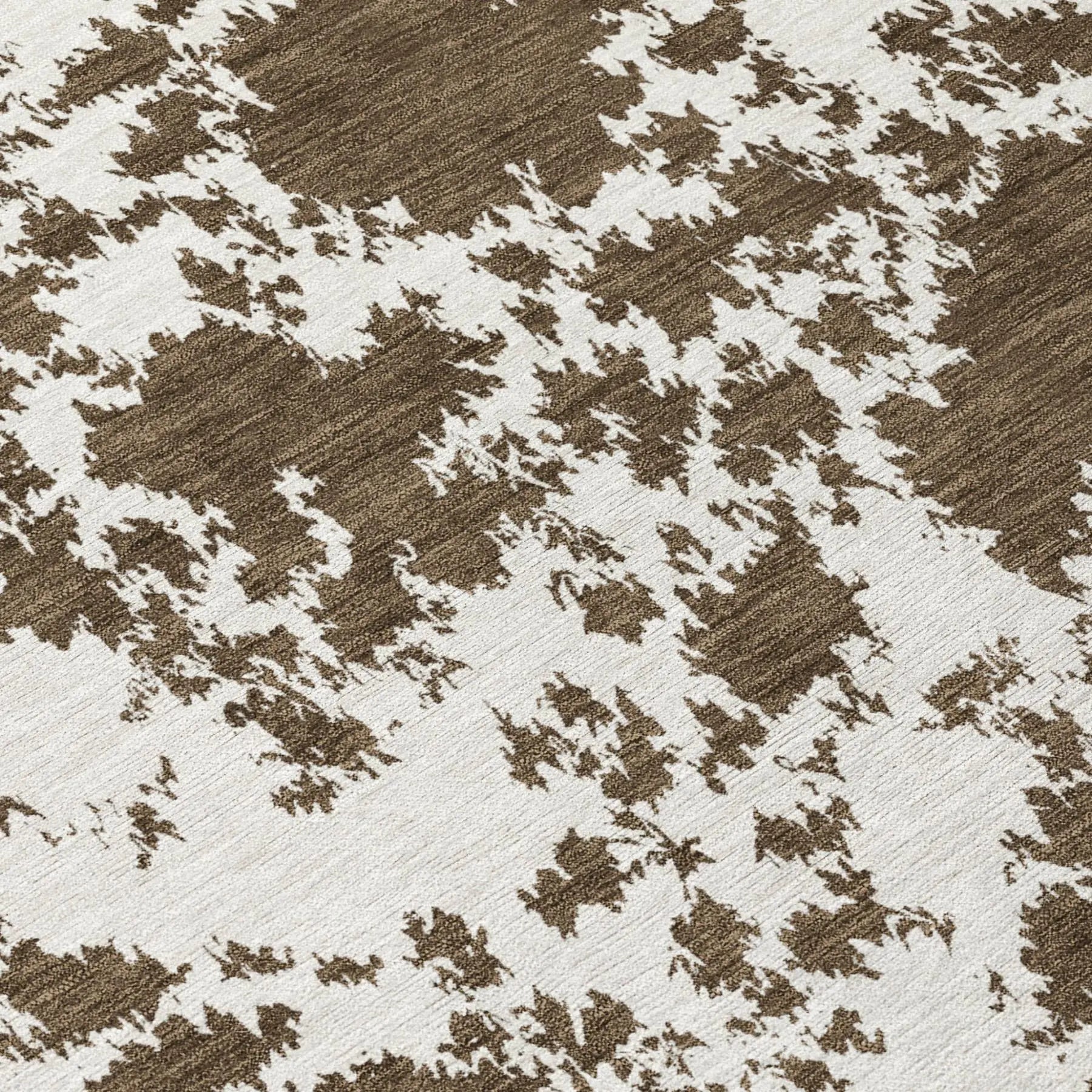 3' X 5' Chocolate And Brown Abstract Washable Indoor Outdoor Area Rug Homeroots Outdoor