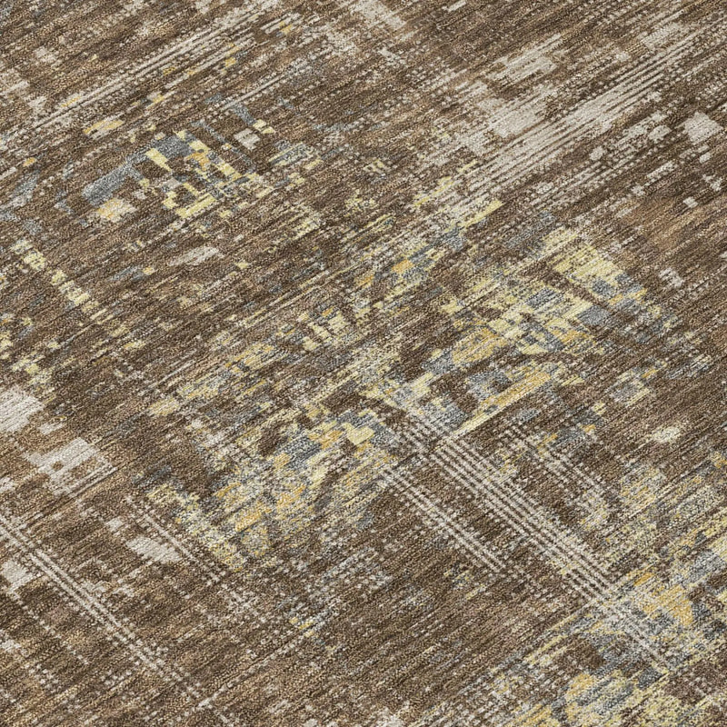 3' X 5' Chocolate And Brown Abstract Washable Indoor Outdoor Area Rug Homeroots Outdoor