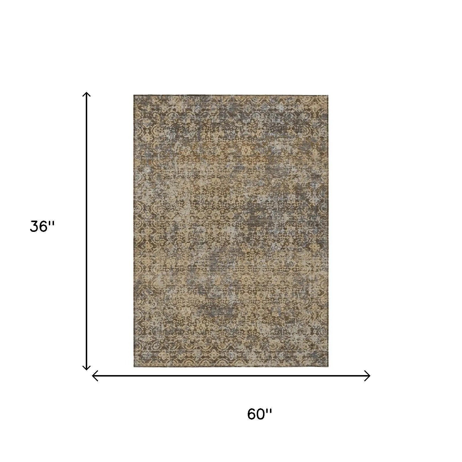 3' X 5' Chocolate And Brown Abstract Washable Indoor Outdoor Area Rug Homeroots Outdoor