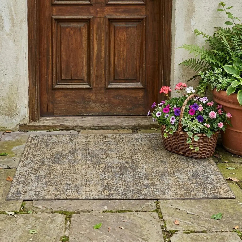 3' X 5' Chocolate And Brown Abstract Washable Indoor Outdoor Area Rug Homeroots Outdoor